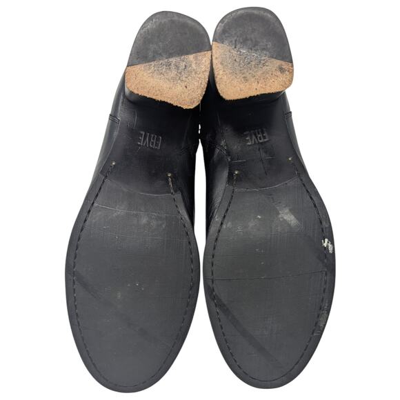 Frye Black Leather Heeled Mid-Calf Boots Buckle Strap Size 11 - Picture 6 of 7